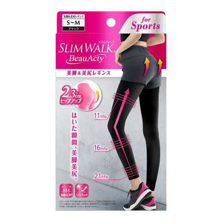 商品情報■ 特徴●骨盤サポートと太ももテーピングでWムーブアップ設計。●腰まわりを安定させ、脚はこびをスムーズにします。●UVカット、吸汗速乾糸使用、消臭繊維を使用していますので、快適にスポーツが楽し