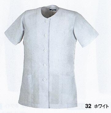 白衣 調理用 半袖えりなし 3L 女性用（レディース) ジーベック XEBEC 25106